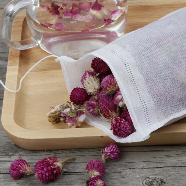 100pc Extra Large Empty Teabags String Heat Seal Filter Paper Herb Loose Tea Bag