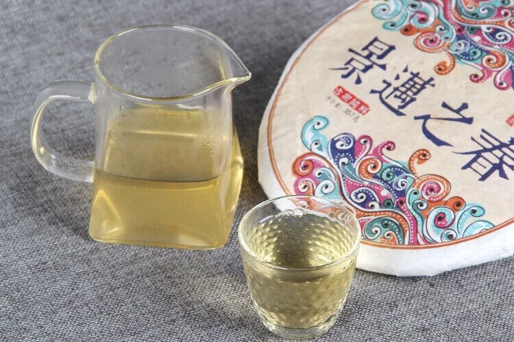 Yunnan Pu'er Raw Tea Jingmai Pu'er Spring Qizi Cake Tea 357g Handmade Pu'er Tea