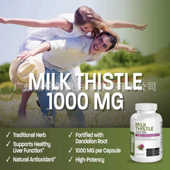 MILK THISTLE CAPSULES Dandelion Root Liver Supplement 120 Capsules