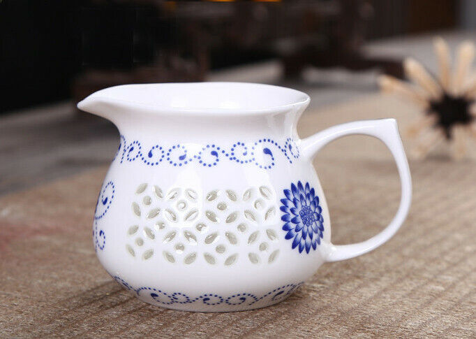 10 Pcs Blue and White Bone Tea Service Ceramic Tea Cup Pot China Kung Fu Tea Set