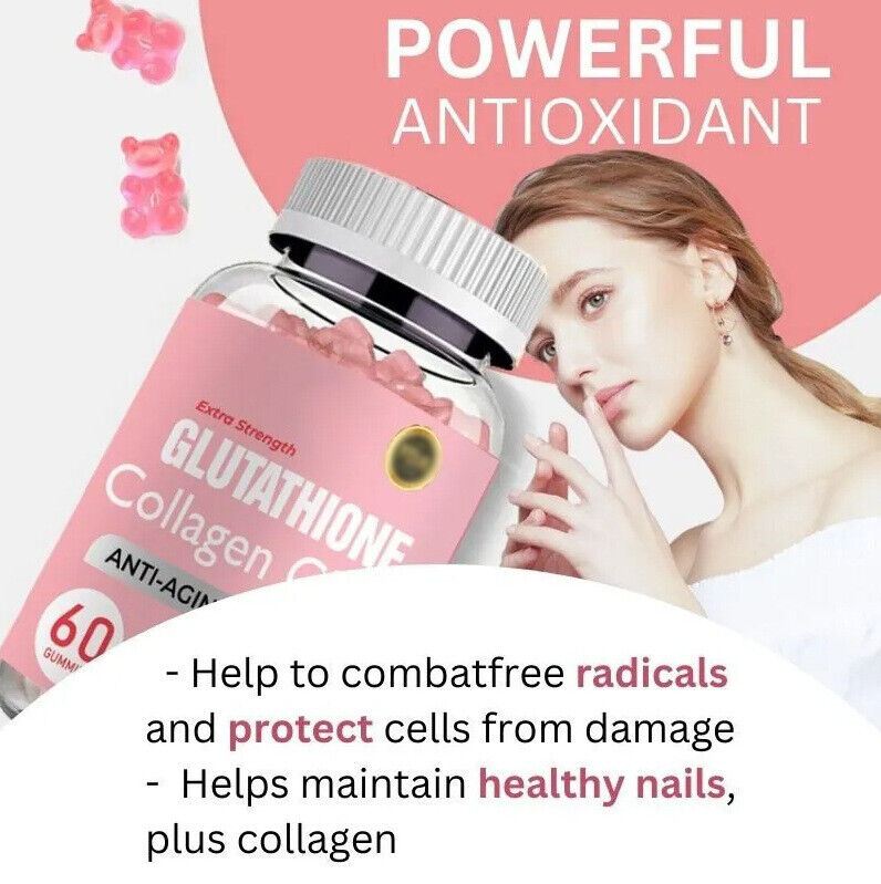 Glutathione Collagen Glow Anti-aging skin Whitening Gummies 60pcs
