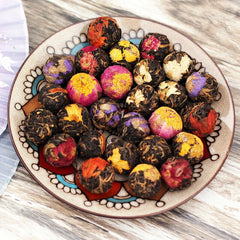 10Pcs Wholesale Mix Dried Flower Black Tea Ball Herbal Blooming Tea