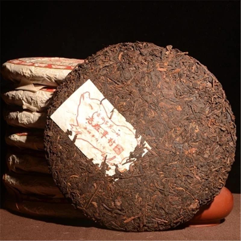 HelloYoung357g Old Class Pu-erh Cooked Tea Cake Yunnan Tea Original Flavor Black Puer Tea
