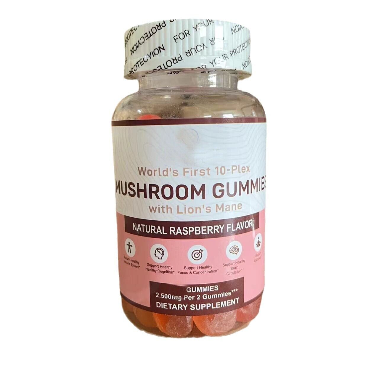 Vegan Custom lion mane mushroom gummius mushroom gummies 60 Capsules