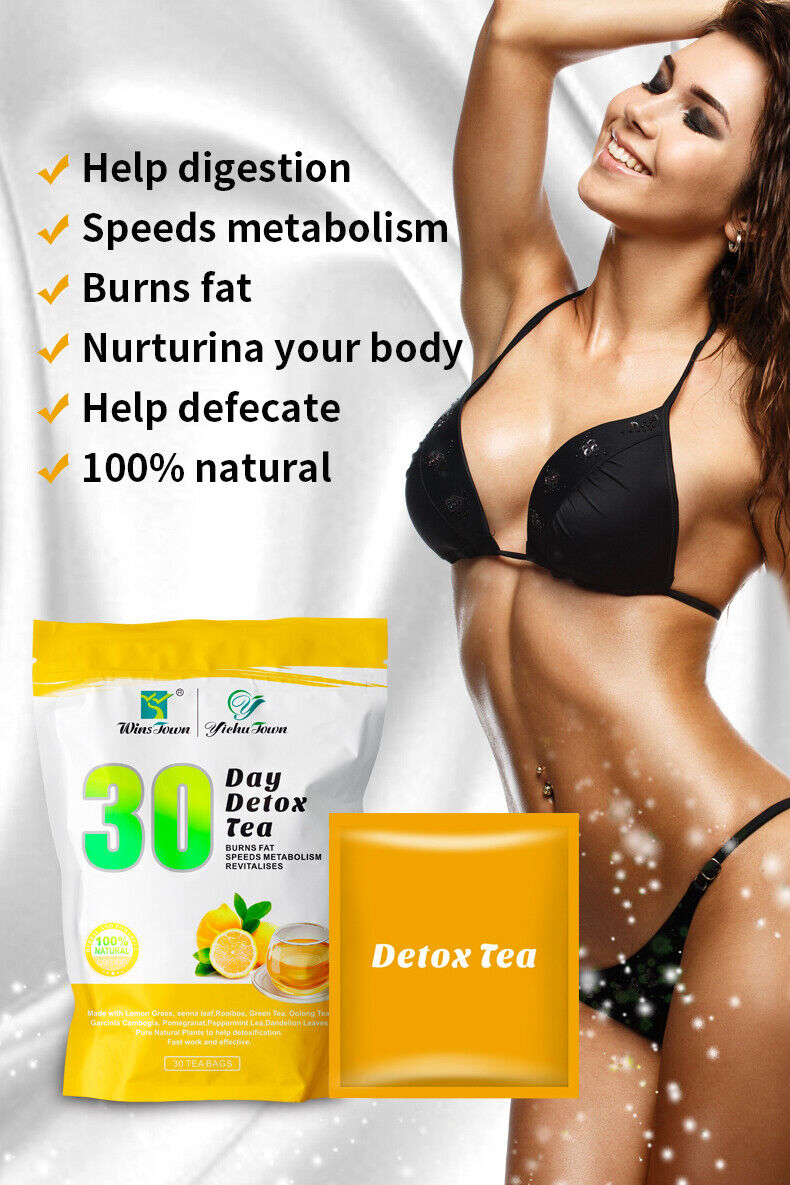 Lemon Flavor 30Days Detox Slimming Tea Loss Weight Boost Metabolism 3g*30bags