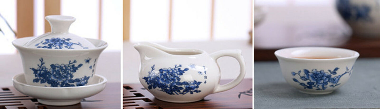 10 Pcs High Quality Elegant Gaiwan Teapot Kettle Porcelana China Kung Fu Tea Set