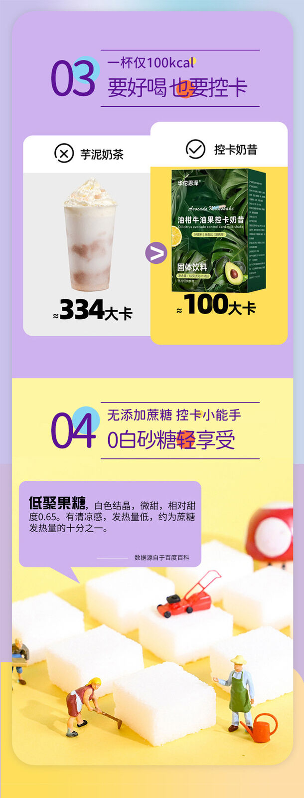 HelloYoung 50g Oleander Avocado Control Card Shake Powder Nutrition Breakfast Light Food