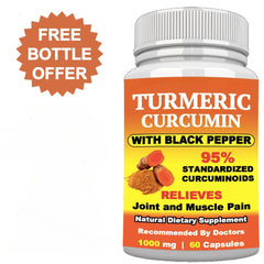 Turmeric With 95% Curcumin Joint and Muscle Pain Relief With Black Pepper