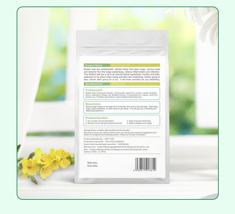 Mullein Leaf TeaNatural Herbal Detox Smoker Tea Manufacturer Tea 90g/3.17oz