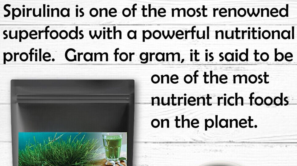 Spirulina Powder Organic 100% Pure Non-Gmo Non-Irradiated 1.1 lb - 17.6 ounce