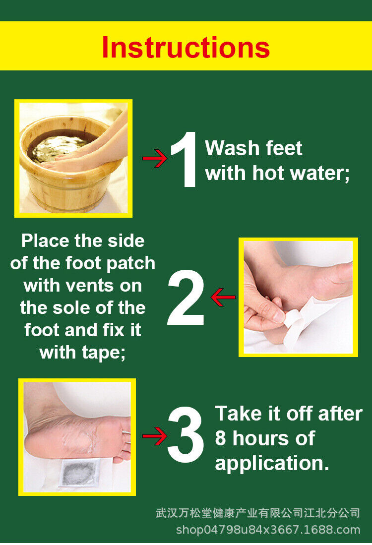 Detox Slimming Wormwood Bamboo Charcoal Foot Patch Herbal Detox Foot Patch 30pad