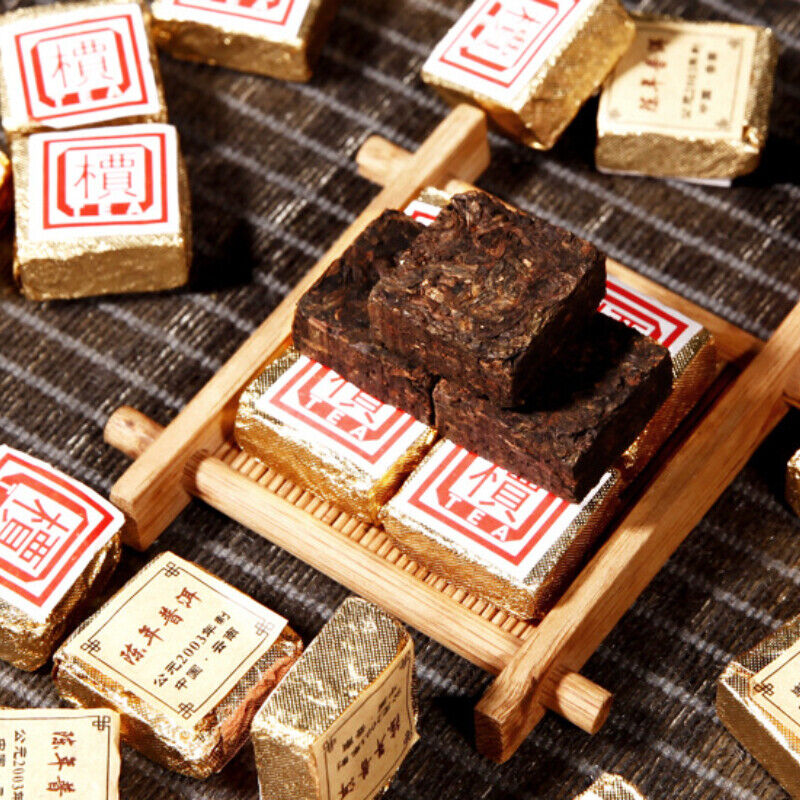 250g/8.8oz Pu-Erh Small Square Brick Pu'er Tea In Iron Box Health Care Black Tea