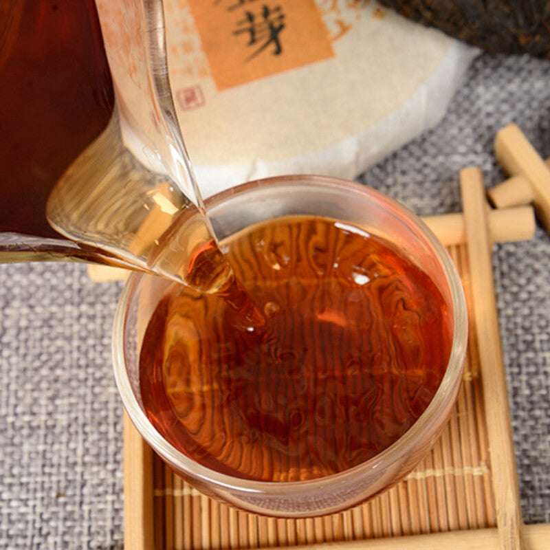 100g Bailing Golden Bud Cooked Tea Cake Yunnan Pu-Erh Tea Cooked Tea Cake