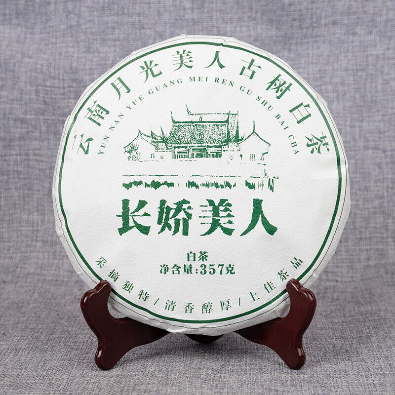 HelloYoung 357g/cake Yunnan White Tea Old Tree Moonlight White Long Jiao Mei Ren White Te