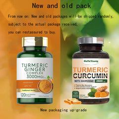 Turmeric Curcumin 2400mg | 180 Capsules | Non-GMO, Gluten Free