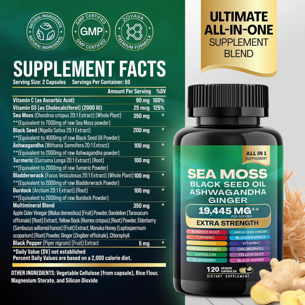 Sea Moss Bundle Black Seed Multivitamin & Shilajit Power Combo