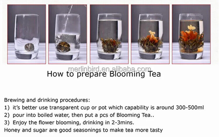 New Beautiful Colorful Detox Herbal Blooming Flower Tea Ball 20pcs