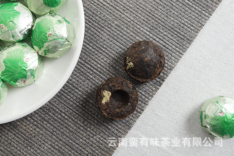 500g Yunnan Ripe Pu'er Tea Lotus Leaf Flavored Ripe Pu'er Mini Tuo Tea