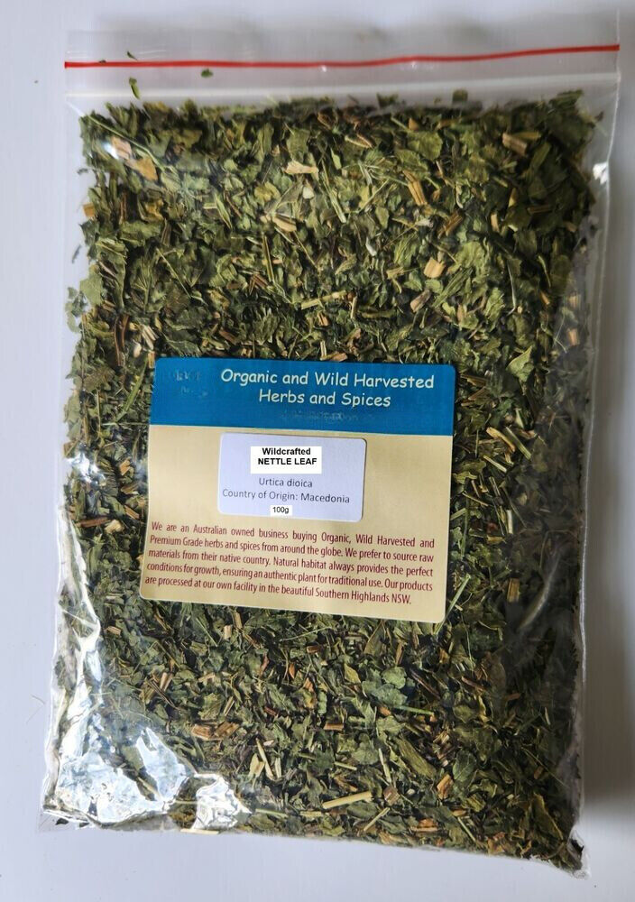 STINGING NETTLE LEAF WILDCRAFTED HERBAL TEA 100g Urtica dioica DRIED HERB