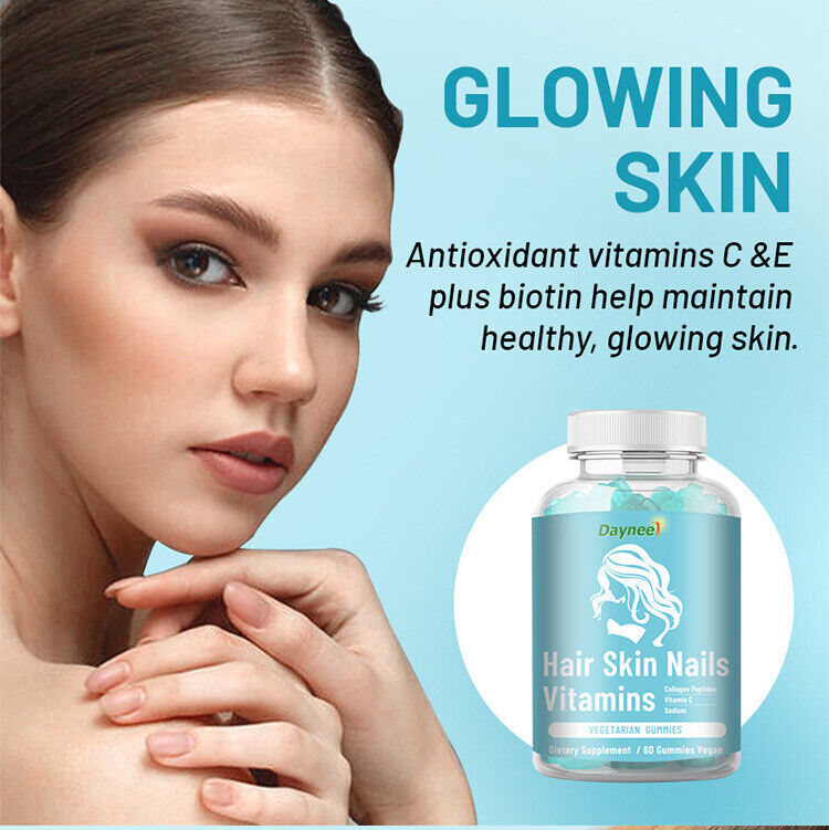 Hair Skin Nails Vitamins Gummies Glucose Syrup 60 Vegetarian Capsules
