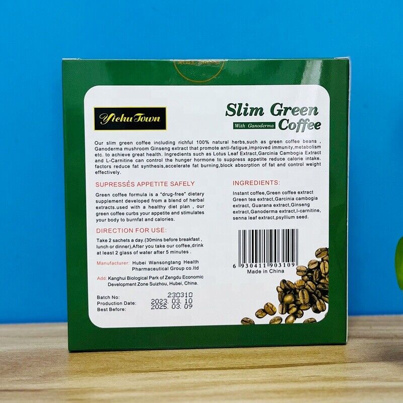 Slim Latte Coffee Natural Instant Weight Loss Ganoderma Slimming Coffee 10g*18