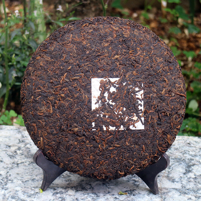 357g Tianmen Mountain High-stem Ancient Tree Ripe Pu'er Tea Fragrant and Mellow