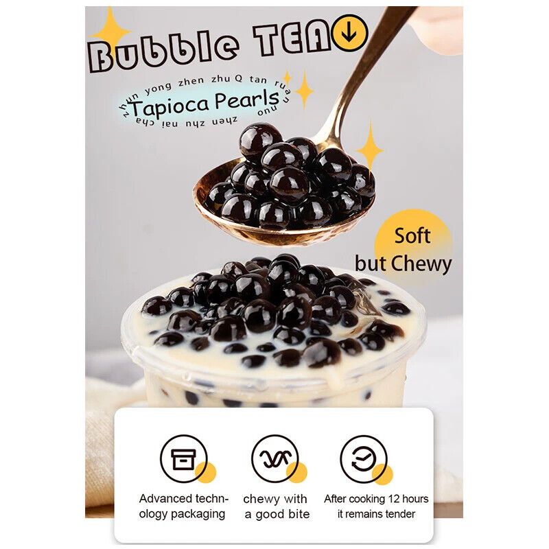 900g Premium Taiwan Bubble Tea Chewy Black Sugar Tapioca Pearls