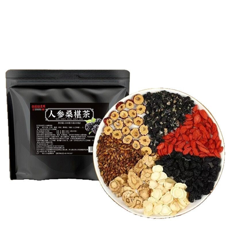 Ginseng Mulberry Herbal Tea Goji Red Date Health Drink for Men Energy Sleep