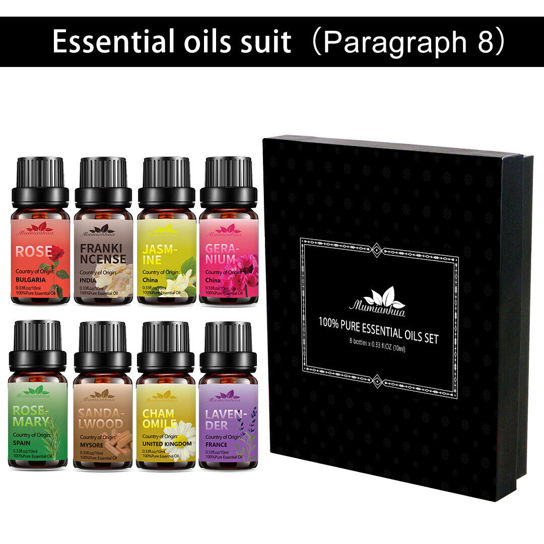 Essential Oils 100% Pure Natural Therapeutic Massage Oil 10 mL*8-piece Set