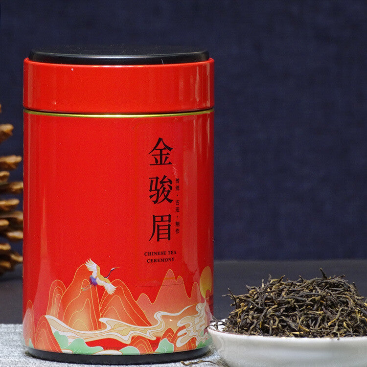 Fujian Wuyi Black Tea Jin Jun Mei Flower Fragrance Bulk Black Tea Tin 500g