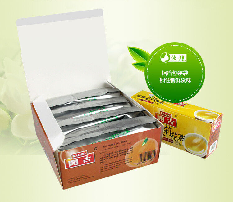 HelloYoung Double Piece 100 bags of Premium Jasmine Tea Double Chamber Bag Tea 220g