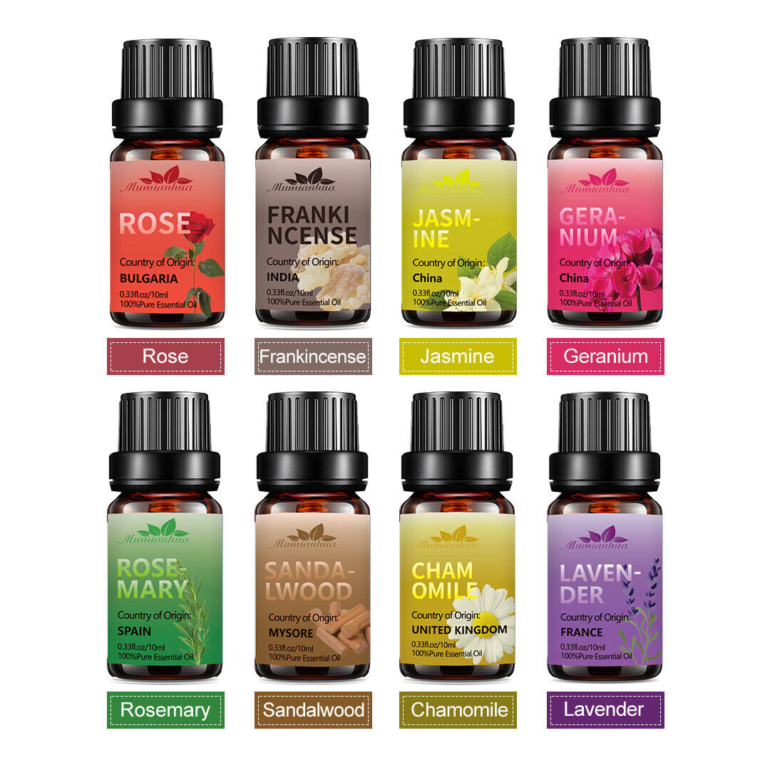 Essential Oils 100% Pure Natural Therapeutic Massage Oil 10 mL*8-piece Set