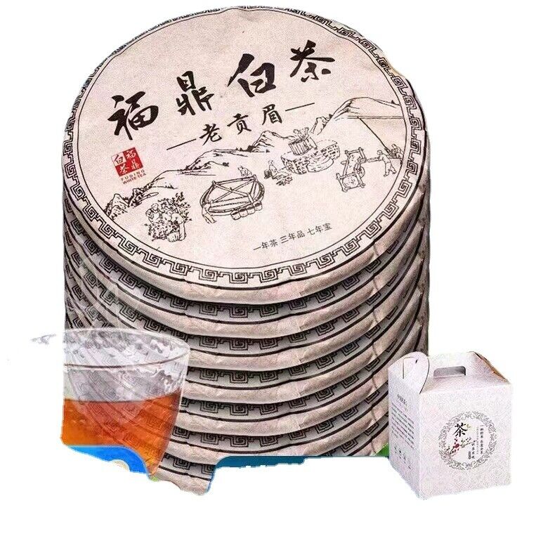 HelloYoung 357g  Fuding old white tea cake gongmei tea Taimushan white tea Shoumei
