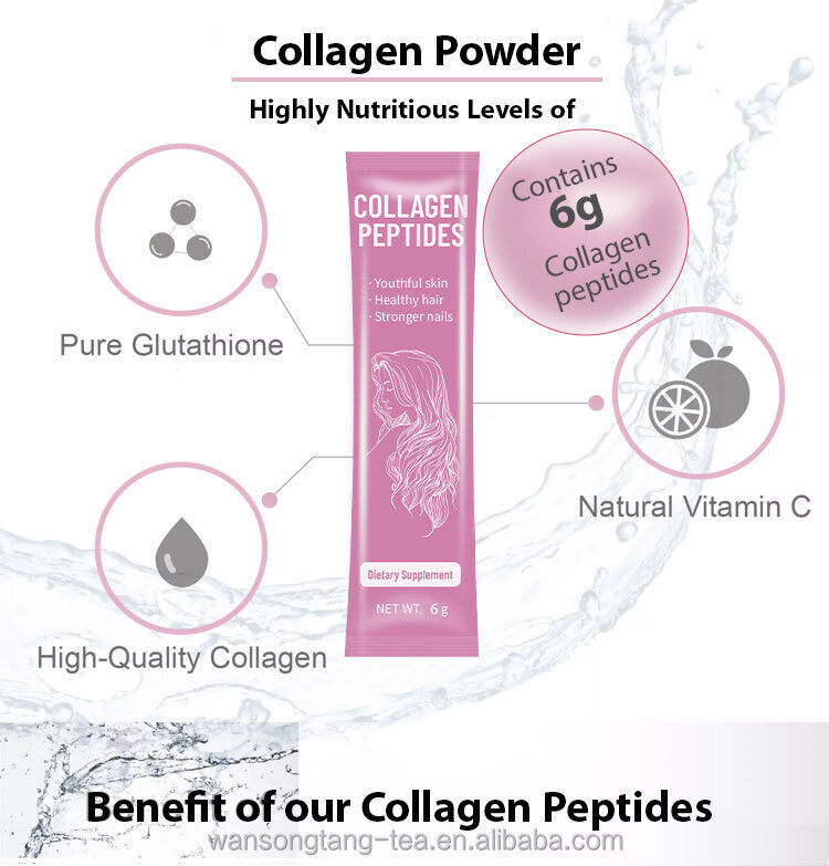 Kollagen Peptide Pulver Drink Whitening Glow Enzyme Proteine Pulver 6g*20bags