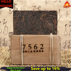 Yunnan Pu er Tea 5A Grade Menghai Ripe Puerh Tea Brick 7562 250g Old Pu-erh Tea
