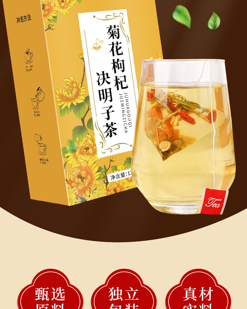 Authentique chrysanthème goji thé aux graines de cassia sachet triangulaire 120G