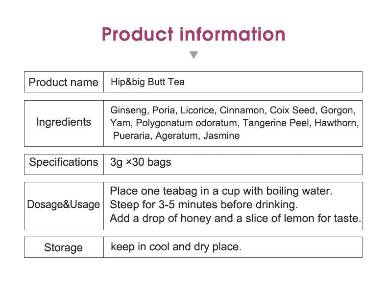 New Product Hip Big Butt Tea Custom Private Label Traditional Chinese Tea