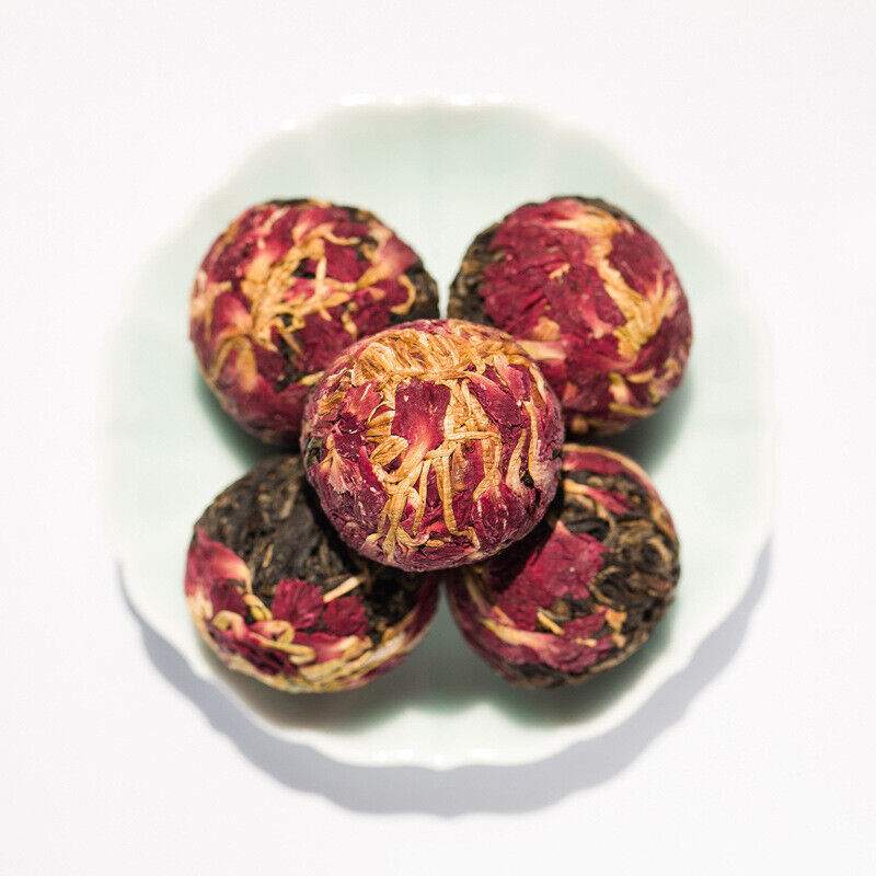10Pcs Wholesale Mix Dried Flower Black Tea Ball Herbal Blooming Tea