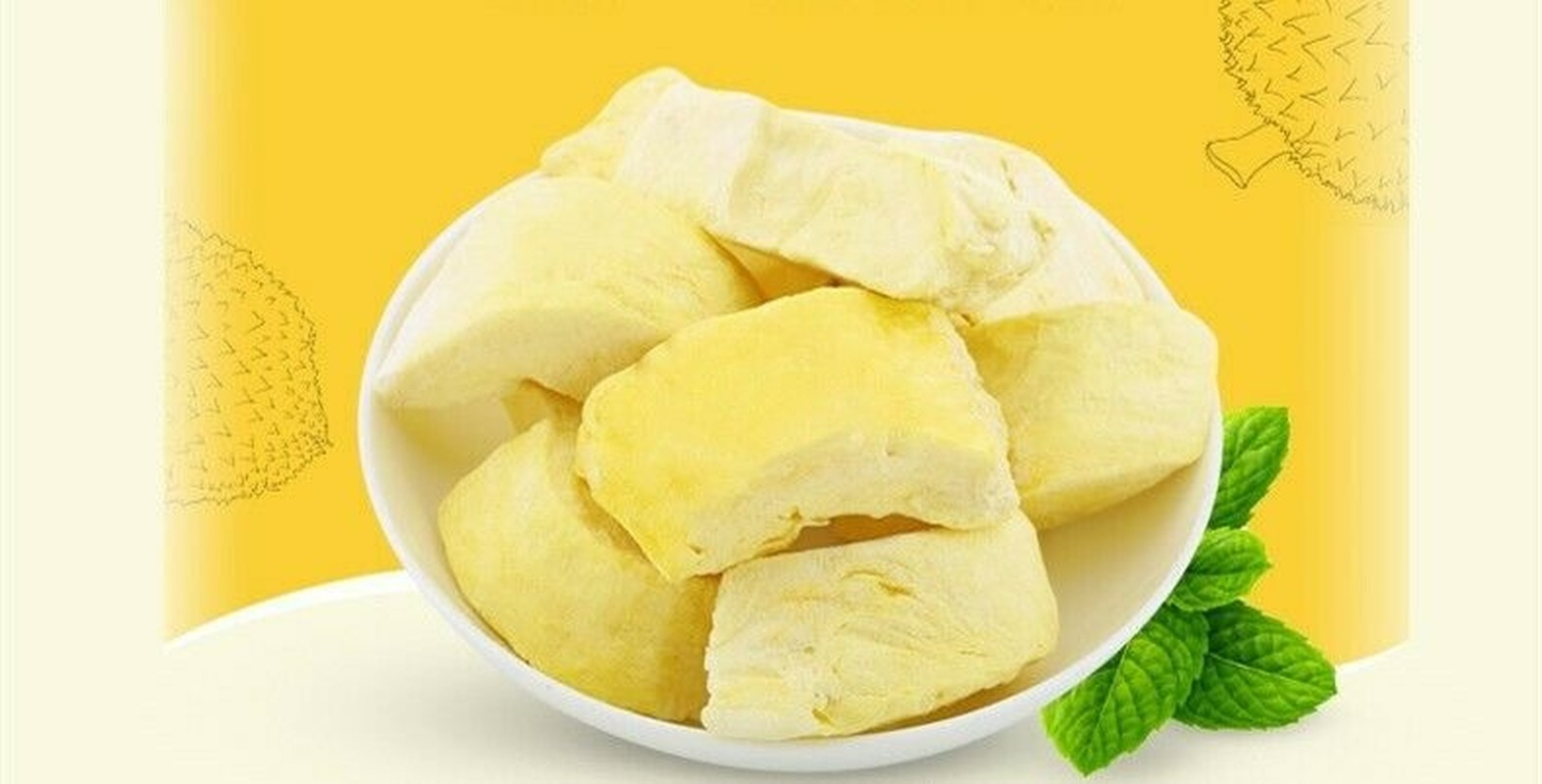 30g Geladene lyophilisierte Kissen Durian Trockene Trockenfrucht Knusprige Snack