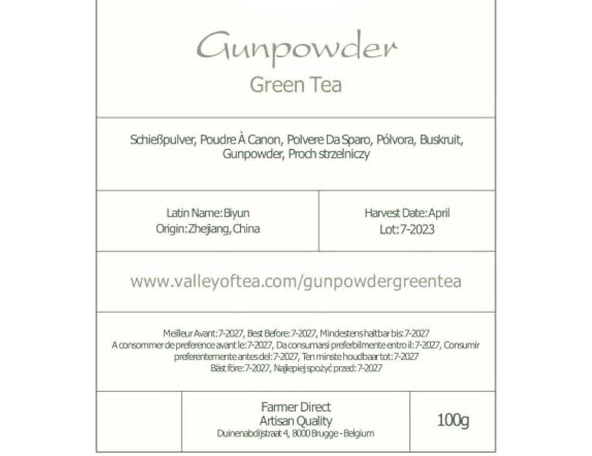 Gunpowder Green Tea from China - Heaven Tea - Pellet Tea - Zhu Cha Zhucha 100g