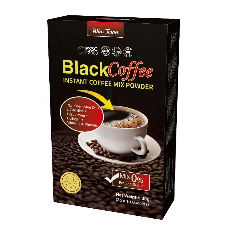 Black Instant Coffee Fat Burning Weight Loss Slim Instant Energy Coffee 30g