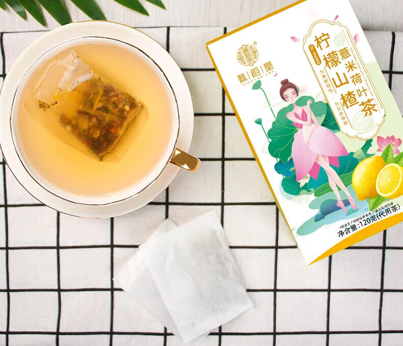 Lemon Hawthorn Barley Lotus Leaf Tea Healthy Herb Tea Bag 120g