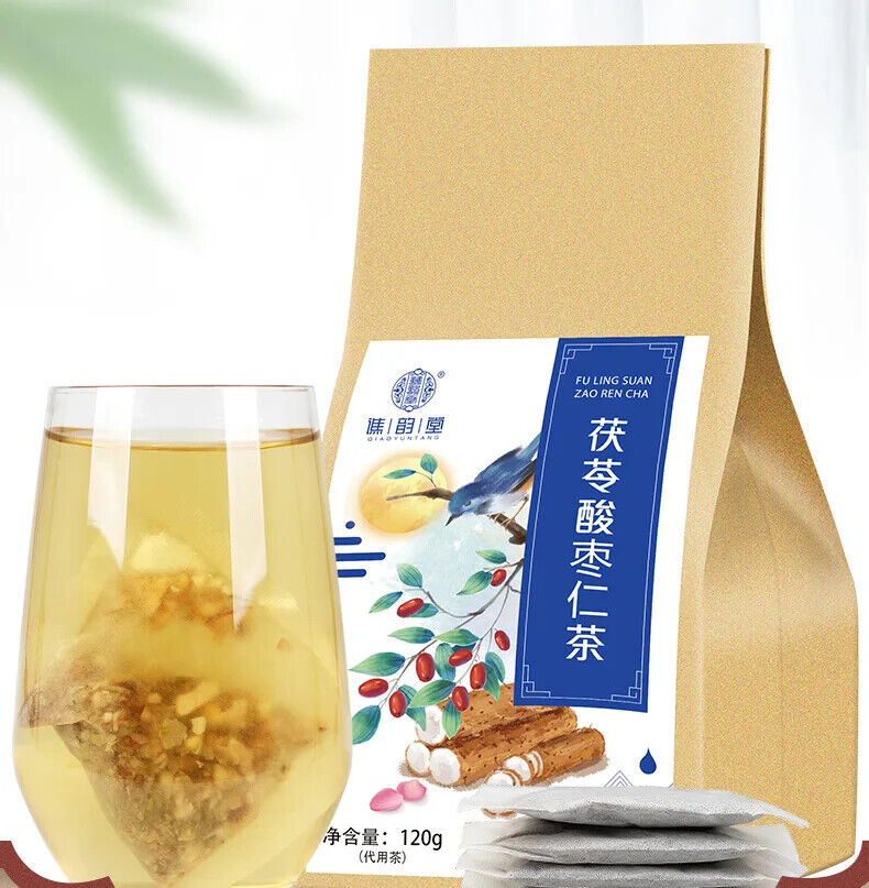 Poria Spinosae Jujube Kernel Tea Healthy Herb Tea Bag 120g 30 Bags