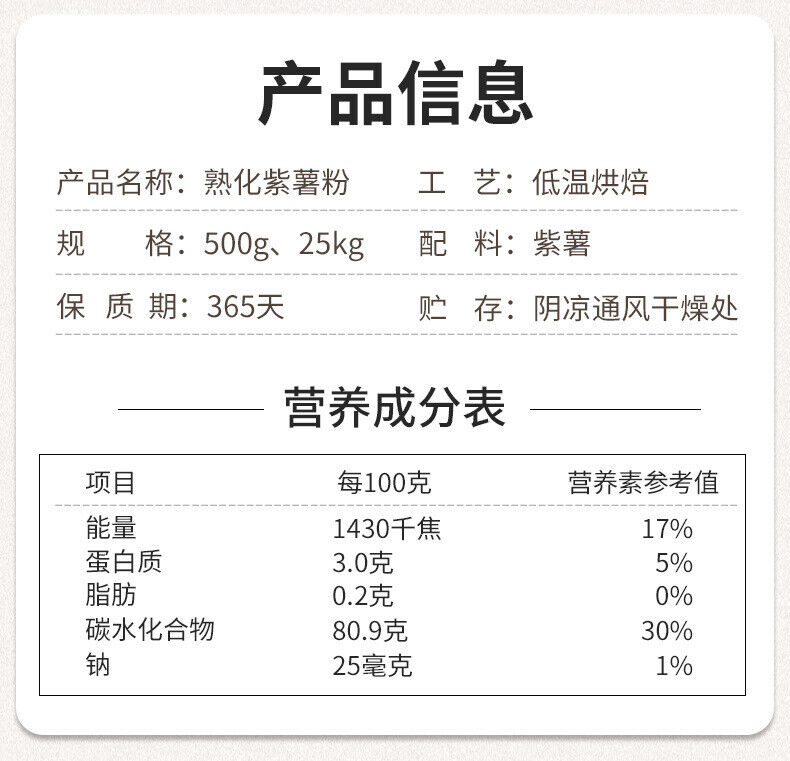Pure Purple Sweet Potato Powder Food-grade Low-temperature Baking Raw Material