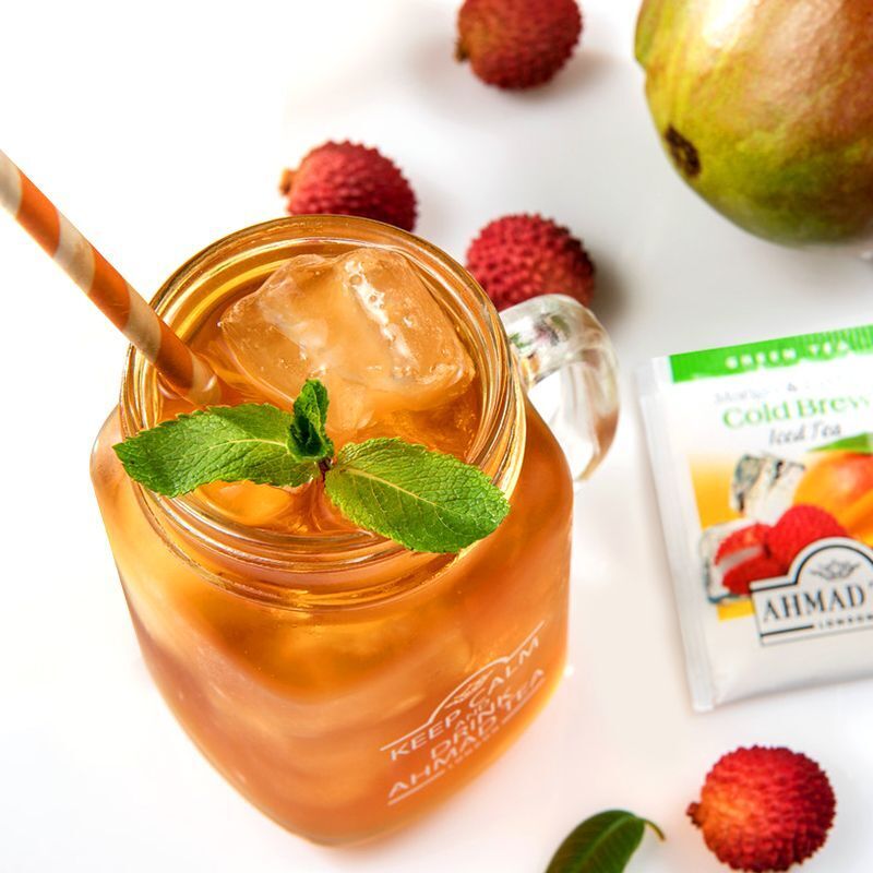 Man Mango Lychee Flavored Green Tea Cold Brew 20 Teabags Boxed Fruit Tea Bags