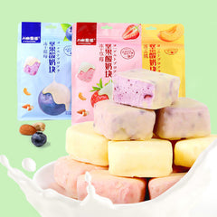 3 Bags Freeze-Dried Yellow Peach with Nuts & Yogurt Cubes 45g Office Snack