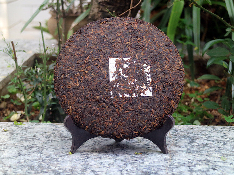 357g Tianmen Mountain High-stem Ancient Tree Ripe Pu'er Tea Fragrant and Mellow