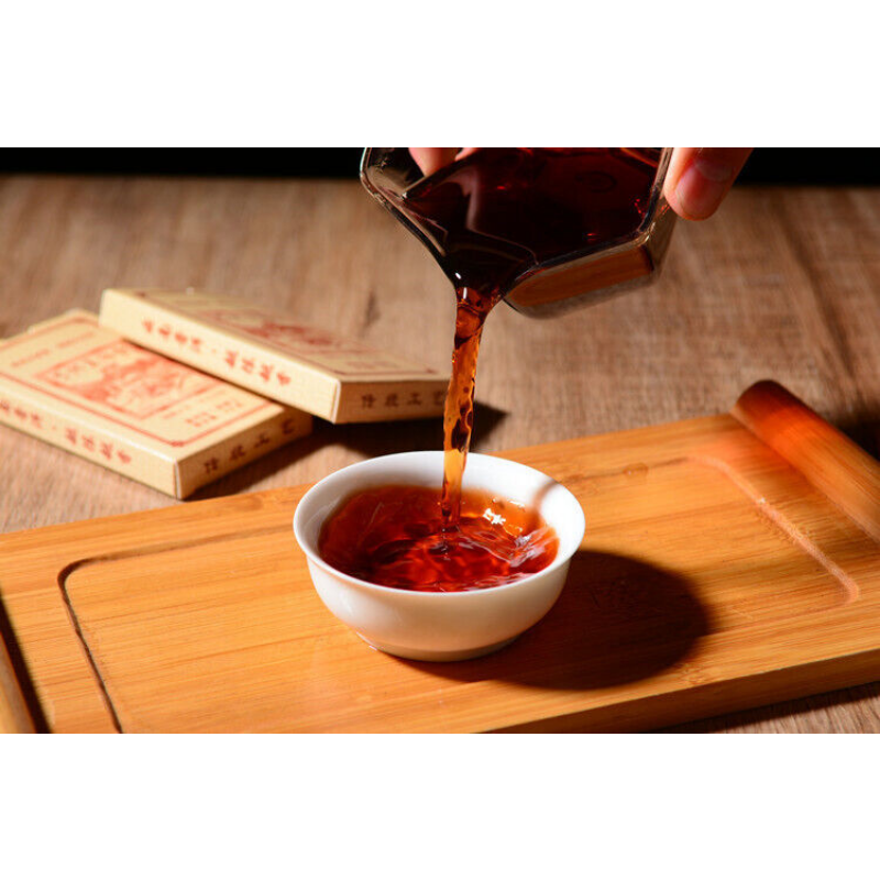Puerh Ripened Brick Tea Cloud Sea Revival No. Strip Brick 42g*10pcs