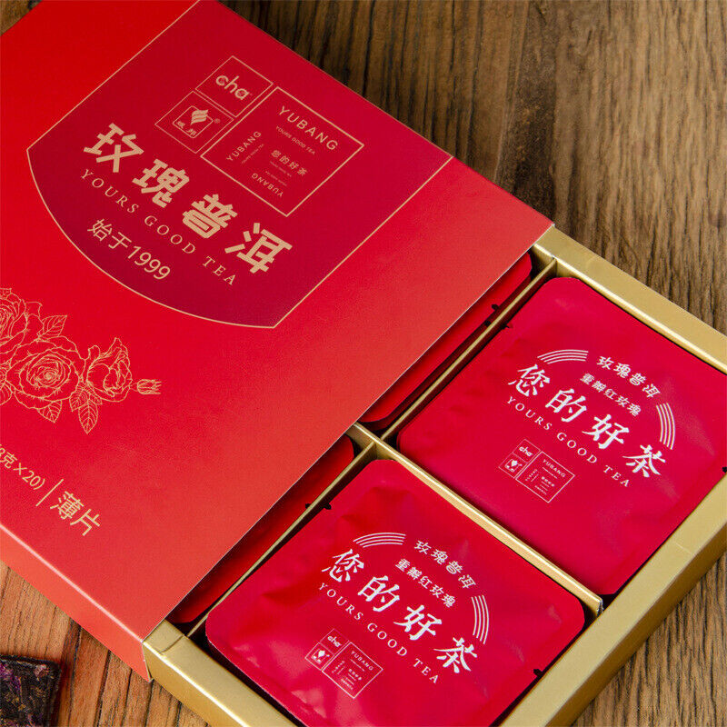 HelloYoung Puerh Tea Thinly Sliced Ripe Tea Rose Panax Ginseng Flower Icelandic Tea 160G