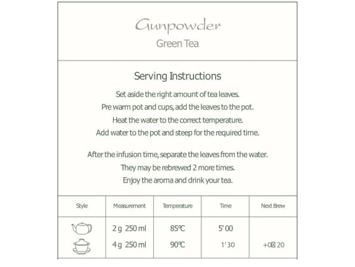 Gunpowder Green Tea from China - Heaven Tea - Pellet Tea - Zhu Cha Zhucha 100g